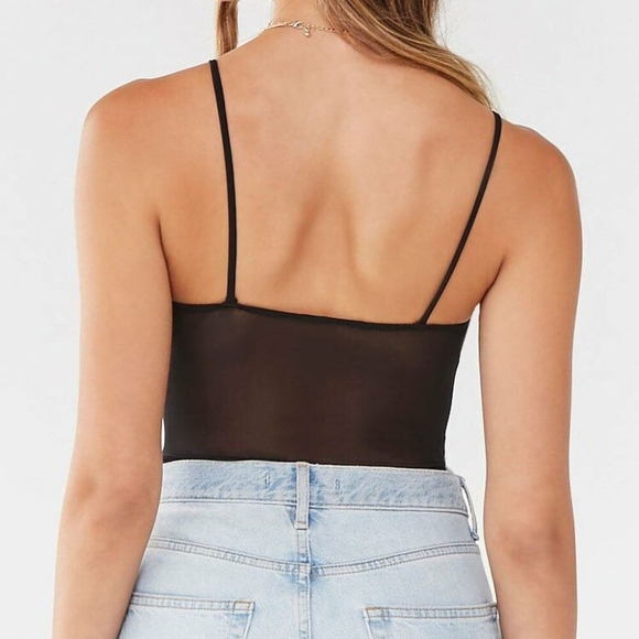 F21 Mesh Ruched Bodysuit - Picture 4 of 12